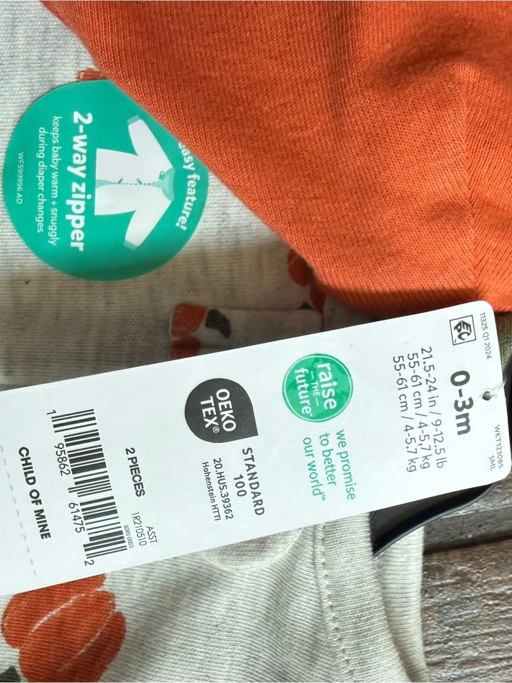 Carters Pumpkin Print One-Piece with Hat and Parent Choice Pumpkin Blanket